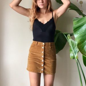 Brandy Melville Button Up Suede Skirt